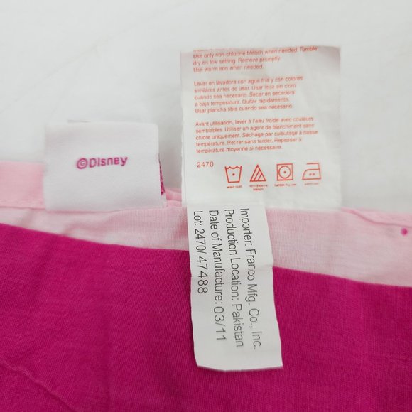 Disney Princess Sheet Set Twin 2011 3pc Girls Pink Heart Aurora Belle Cinderella - Picture 7 of 10